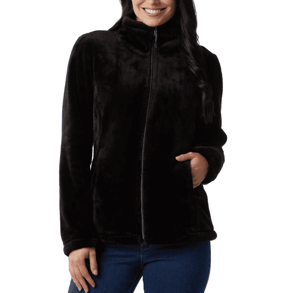 32 Degrees Women's Plush Jacket Black Large
