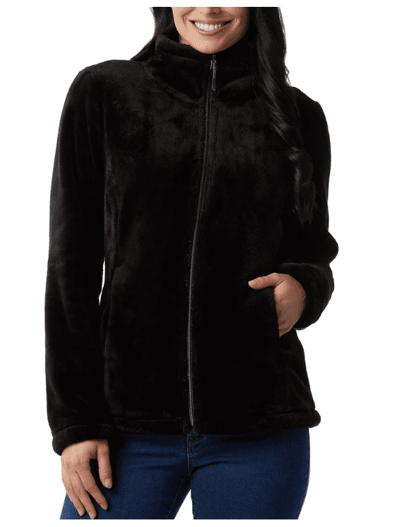 Women's Plush Jacket Black Large