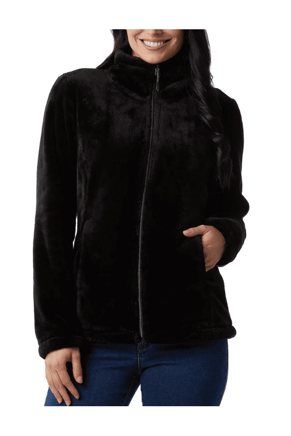 Women's Plush Jacket Black Large