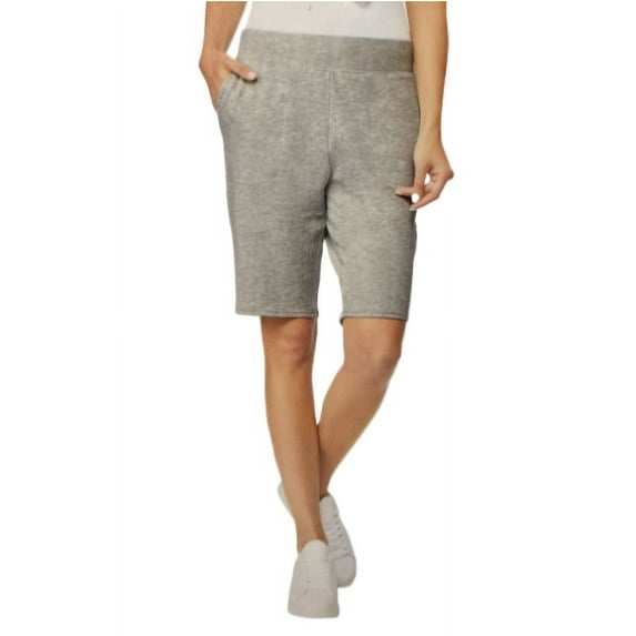 32 Degrees Women's Pull-On Bermuda Short (Grey, Large)