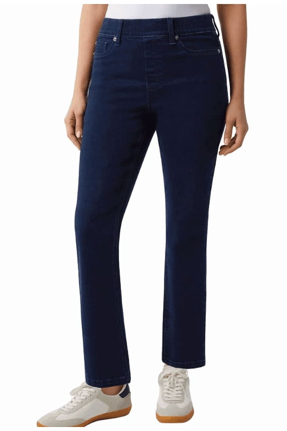 Women’s Pull-on Jeans with Wide Waistband, Blue, Medium