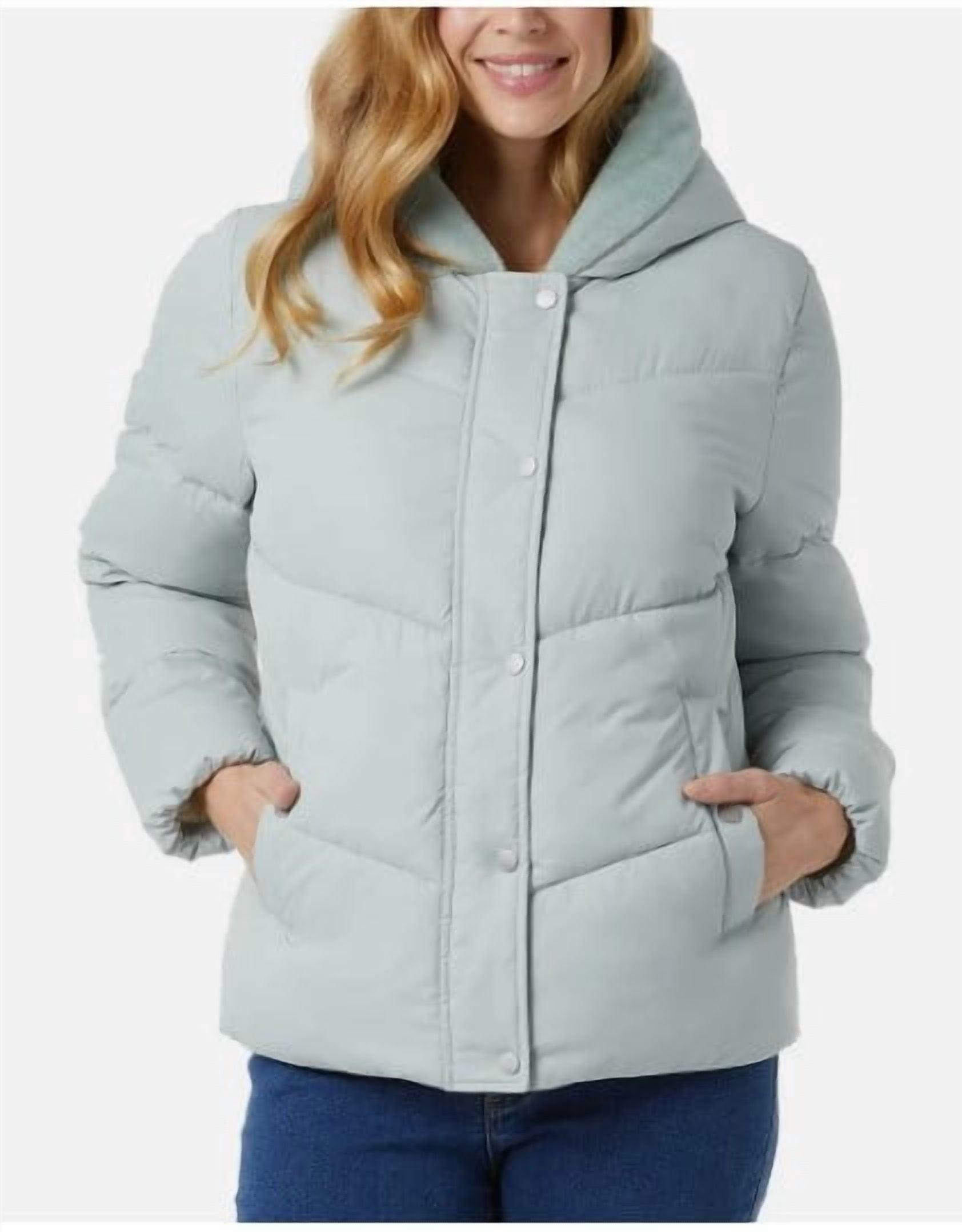 32 Degrees Women's Quilted Jacket with Plush Lined Hood - Walmart.com