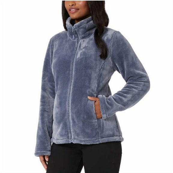 32 Degrees Women's Soft & Cozy Plush Velvet Full Zip Jacket (Grisaille, XX-Large)