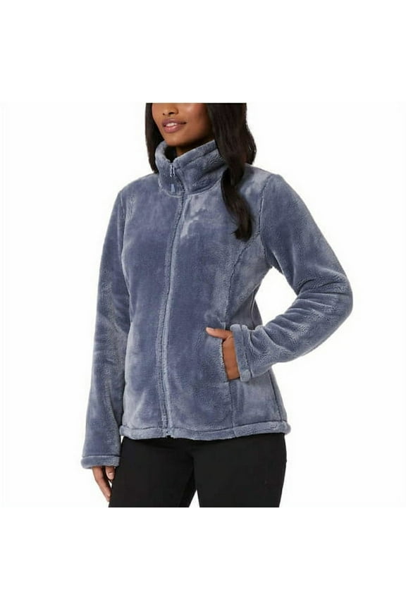 Women's Soft & Cozy Plush Velvet Full Zip Jacket (Grisaille, XX-Large)