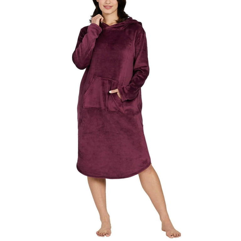 32 Degrees Women's Super Soft Velour Relaxed Fit Hooded Lounger 