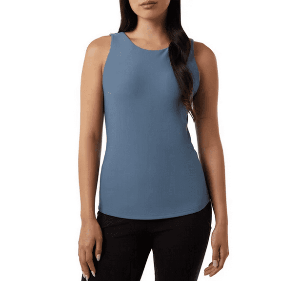 32 Degrees Women's Tank with Built in Bra Blue Medium