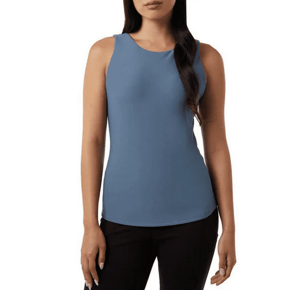 32 Degrees Women's Tank with Built in Bra Blue Medium