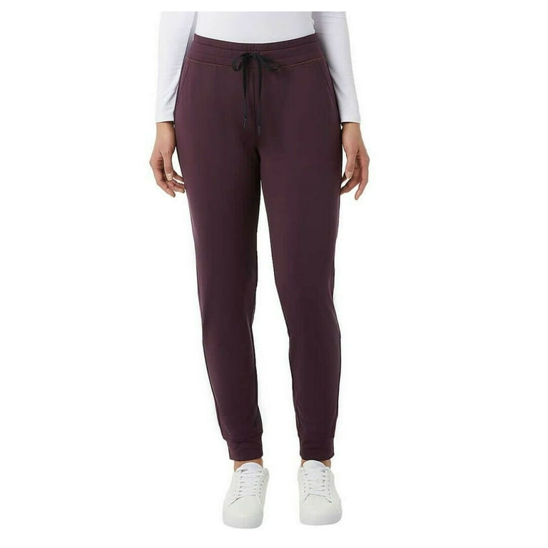 32 Degrees Women s Tech Fleece Jogger Sweatpants Boysenberry Large Walmart
