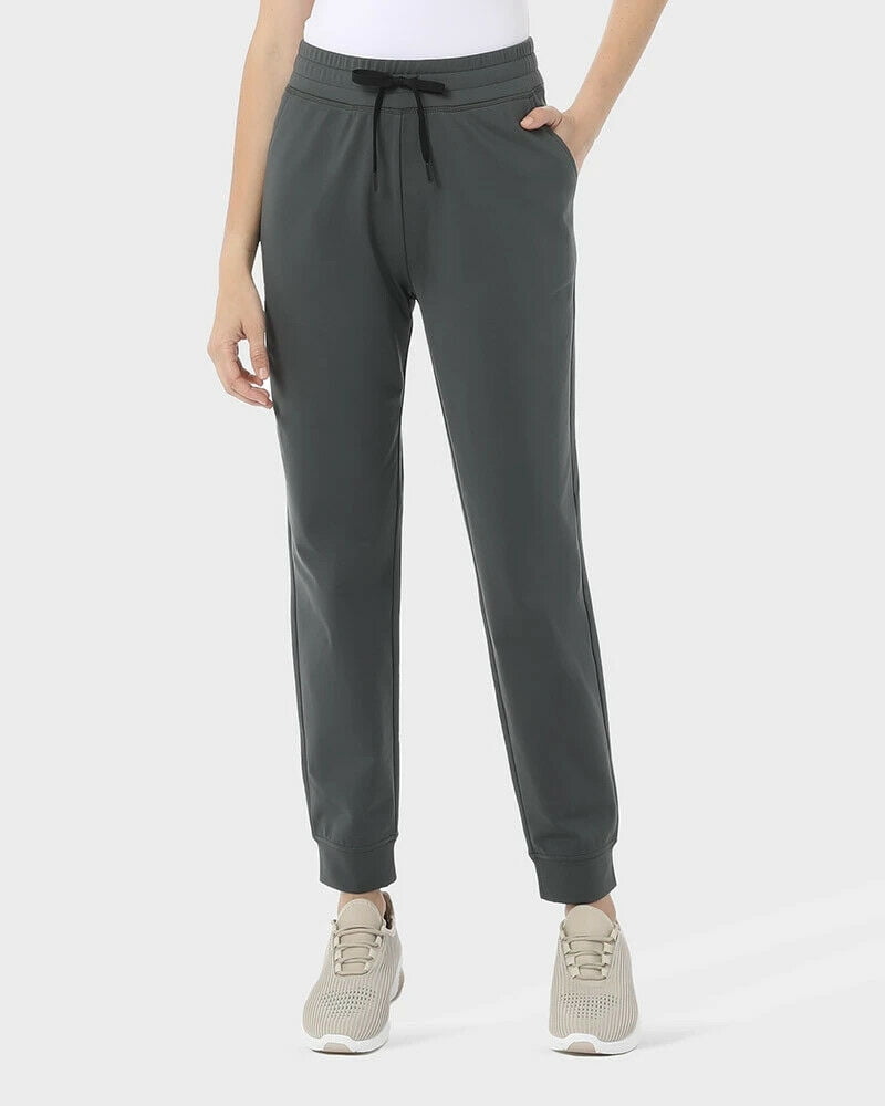 32 Degrees Women s Tech Fleece Jogger Sweatpants Green Charcoal Medium