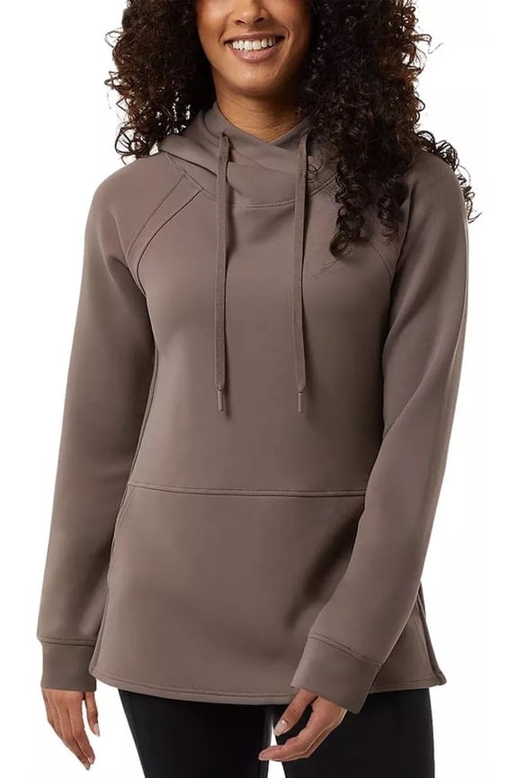 32 Degrees Women's Tech Hoodie - Raglan style pullover (Tan, M)