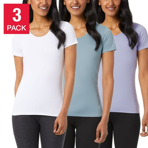 32 Degrees Women's Top Sz M Cool Short Sleeve T-Shirts 3-Pack Multi