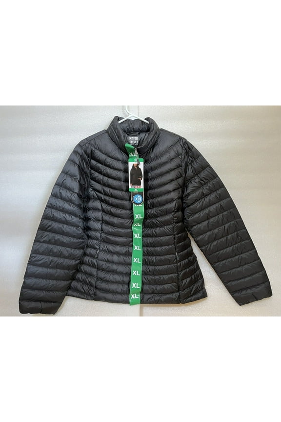 Womens Ultra Light Down Packable Jacket (X-Large, Black)