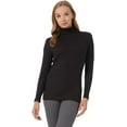 thumbnail image 1 of 32 Degrees Women’s Ultra Soft Thermal Midweight Baselayer Turtleneck Long Sleeve Top (Black, Small), 1 of 4