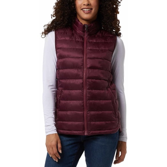 32 Degrees Women's' Vest Leightweight Zipper Hand Pocket (Purple, XXL), XX-Large