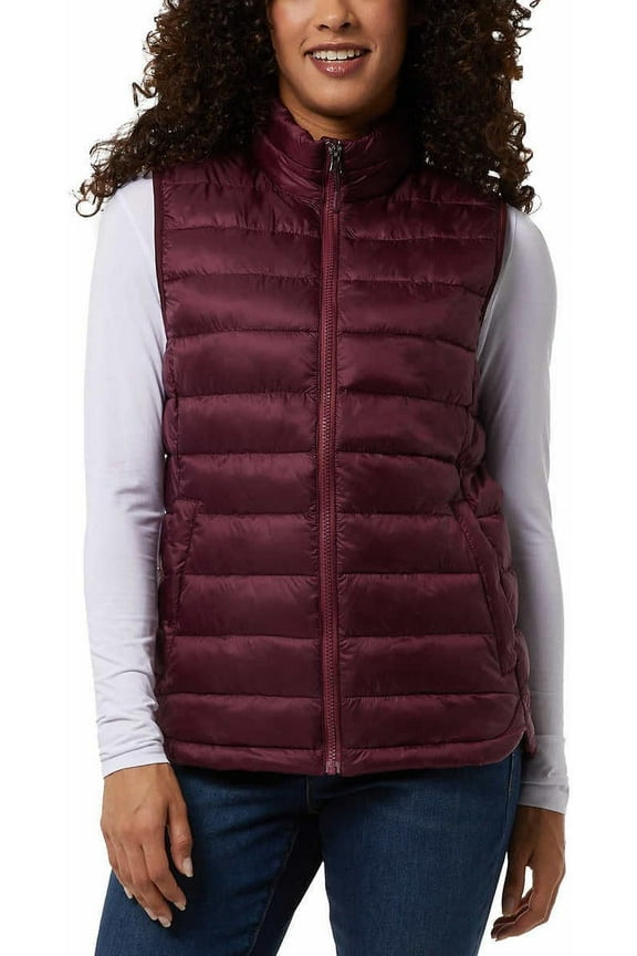 Women's' Vest Leightweight Zipper Hand Pocket (Purple, XXL), XX-Large