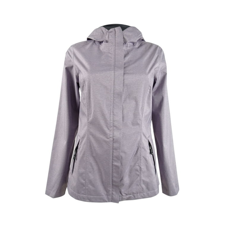 32 Degrees Women's Water-Resistant Hooded Raincoat (XS, Purple Ash Melange)