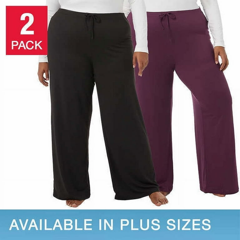32 Degrees Womens Cool Soft Sleep Pants Pack of 2 Size: M, Color:  Black/Prune Purple 