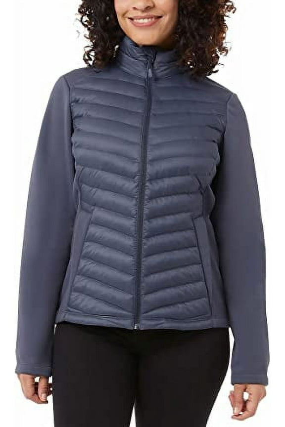 Womens Mixed Media Jacket (Grisaille, Medium)