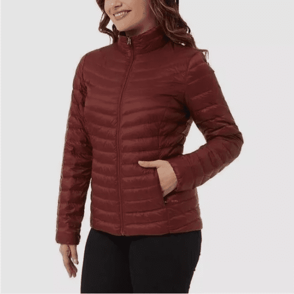 32 Degrees Womens Ultra Light Down Packable Jacket Red Spiced Apple, XXL