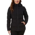 thumbnail image 1 of 32 Degrees Womens Wide Channel Hooded Puffer Jacket Black XL, 1 of 7