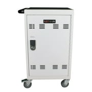 32 Device Charging Cart with Combination Lock,Laptop and Tablet Mobile Charging Cabinet for Up to 16.3" Devices with Cord Management, Desktop Charging for Classroom Office,White