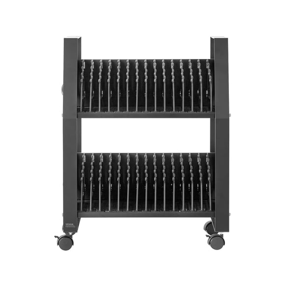 32-Device Charging Cart for Laptops and Tablets up to 15.6in Secure Lockable Station Office Classroom