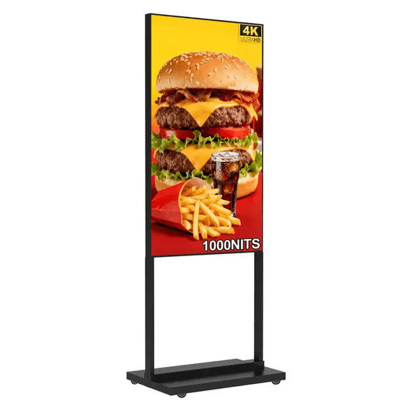 32" Digital Signage Display, 700nits Menu Displays, Indoor Floor Standing Display, LCD Advertising Display, CMS Remote Publishing, U-Disk Plug & Play, APP, Android OS, HDMI in