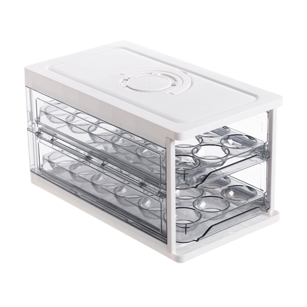 32 Eggs Organizers Drawer for Fridge Eggs Container with Lid and Handle Eggy Tray for Kitchen Storage