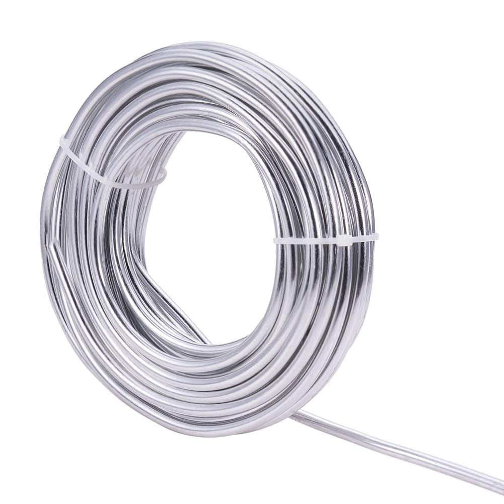 32 Feet 4 Gauge Silver Aluminum Wire Bendable Metal Sculpting Wire for Bonsai Trees Floral Making Home Decors and Other Arts Crafts Making Silver