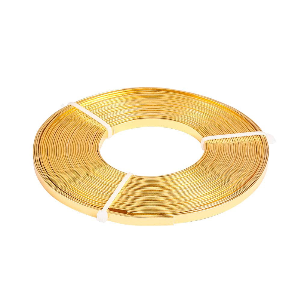 32 Feet 5mm Wide Flat Jewelry Craft Wire 18 Gauge Gold Metal Wire