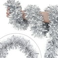 thumbnail image 1 of 32 Feet Silver Christmas Metallic Tinsel Twist Hanging Garland with Snowflake for Home Mantle Xmas Tree Staircase Railing New Year Holiday Party Indoor Outdoor Decorations, 1 of 6