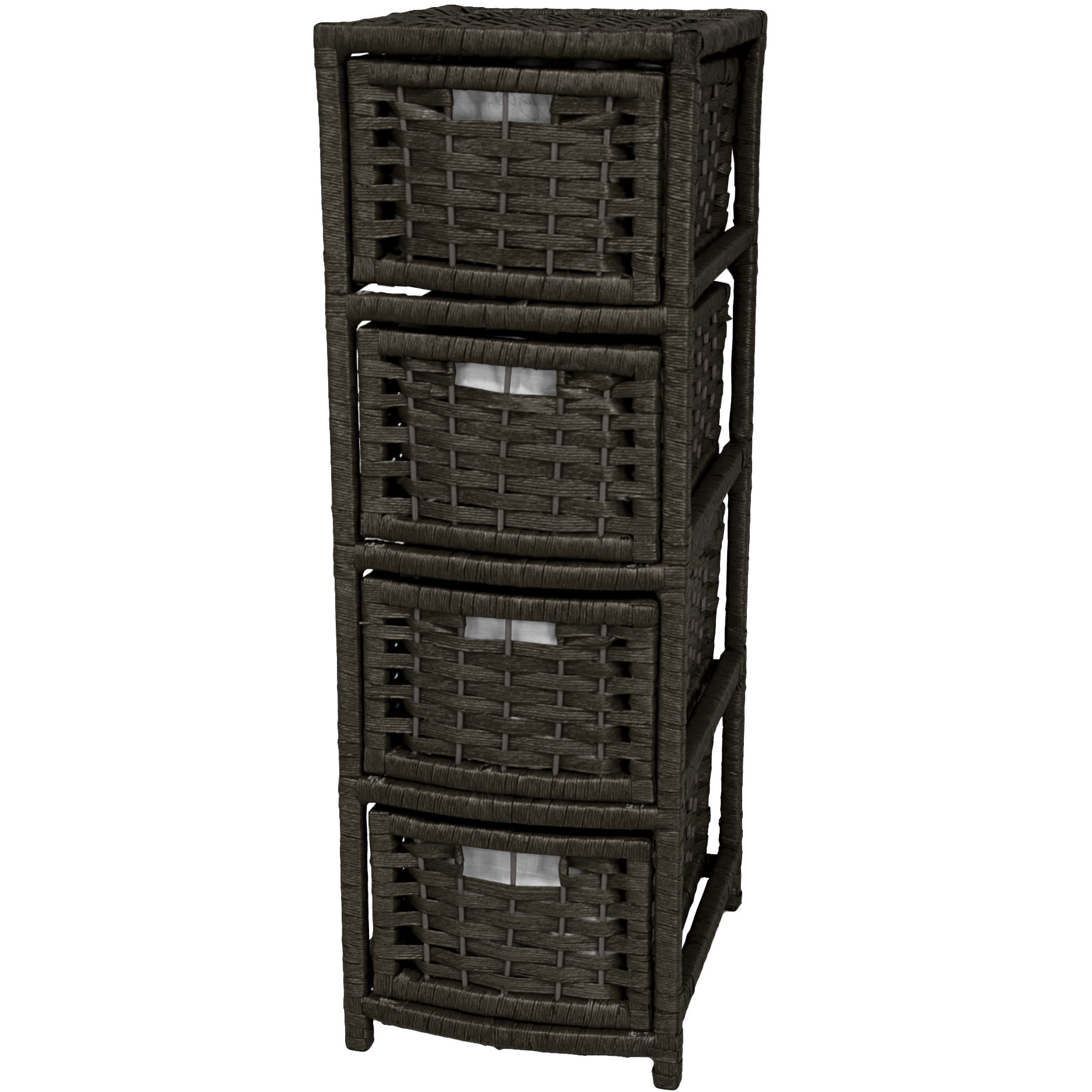 32" Fiber Weave Occasional 4 Drawer Chest - Black