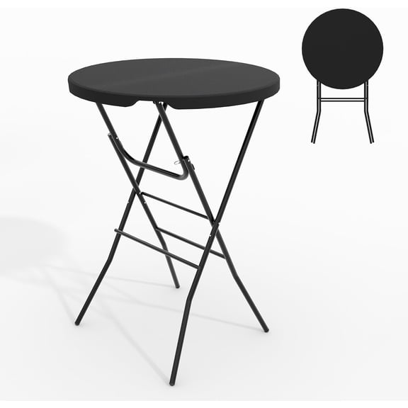 32" Folding Cocktail Table, with Metal Frame & Locking Legs