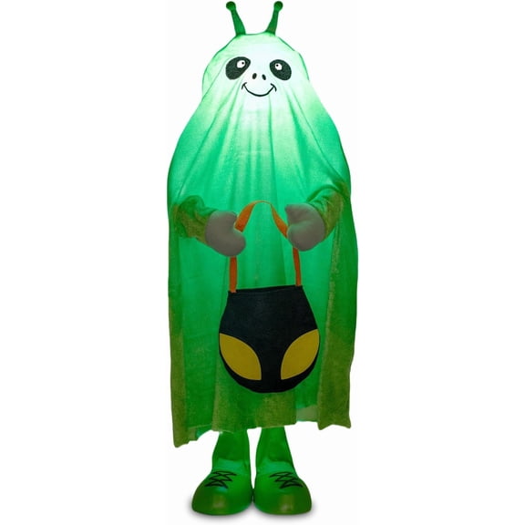 32" Front Porch Light up Halloween Figure Decor, Kit Standing Trick or Indoor and Outdoor Decorations-Alien