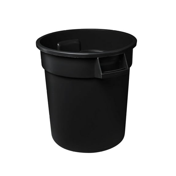 32 Gallon Black Round Feed and Seed Storage Container, Plastic Trash Can for Agricultural, Gardening, Household Food Storage, Durable and Airtight