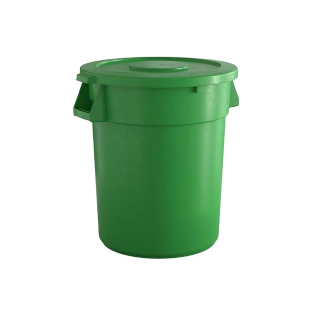 32 Gallon Green Round Trash Can with Lid, Ingredient Bin, Wastebasket