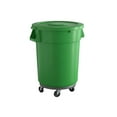 32 Gallon Green Round Trash Can with Lid and Dolly, Ingredient Bin