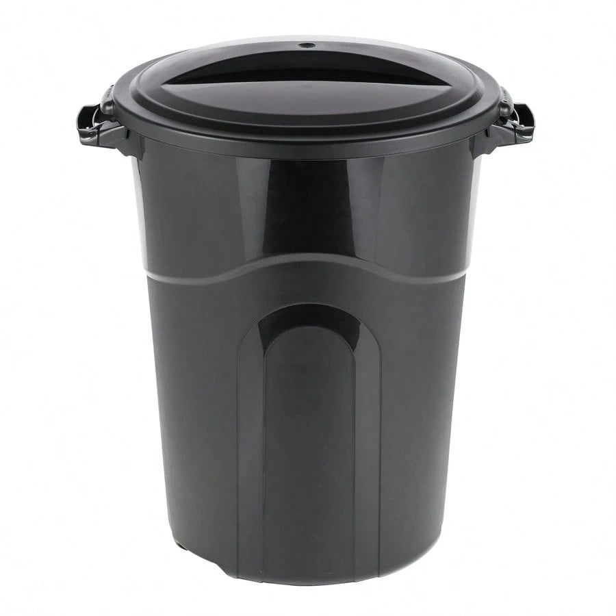 32-Gallon Heavy Duty Trash Can with Lid – Commercial Grade Plastic ...