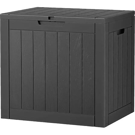 32 Gallon Outdoor Storage Box Waterproof, Outside Package Delivery Deck Boxes with Lockable Lid, Backyard Storage Bin For Garden Tools, Patio Cushions Accessories, Black
