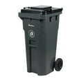 32 Gallon Rollout Trash Can with Lid, Commercial HeavyDuty Container