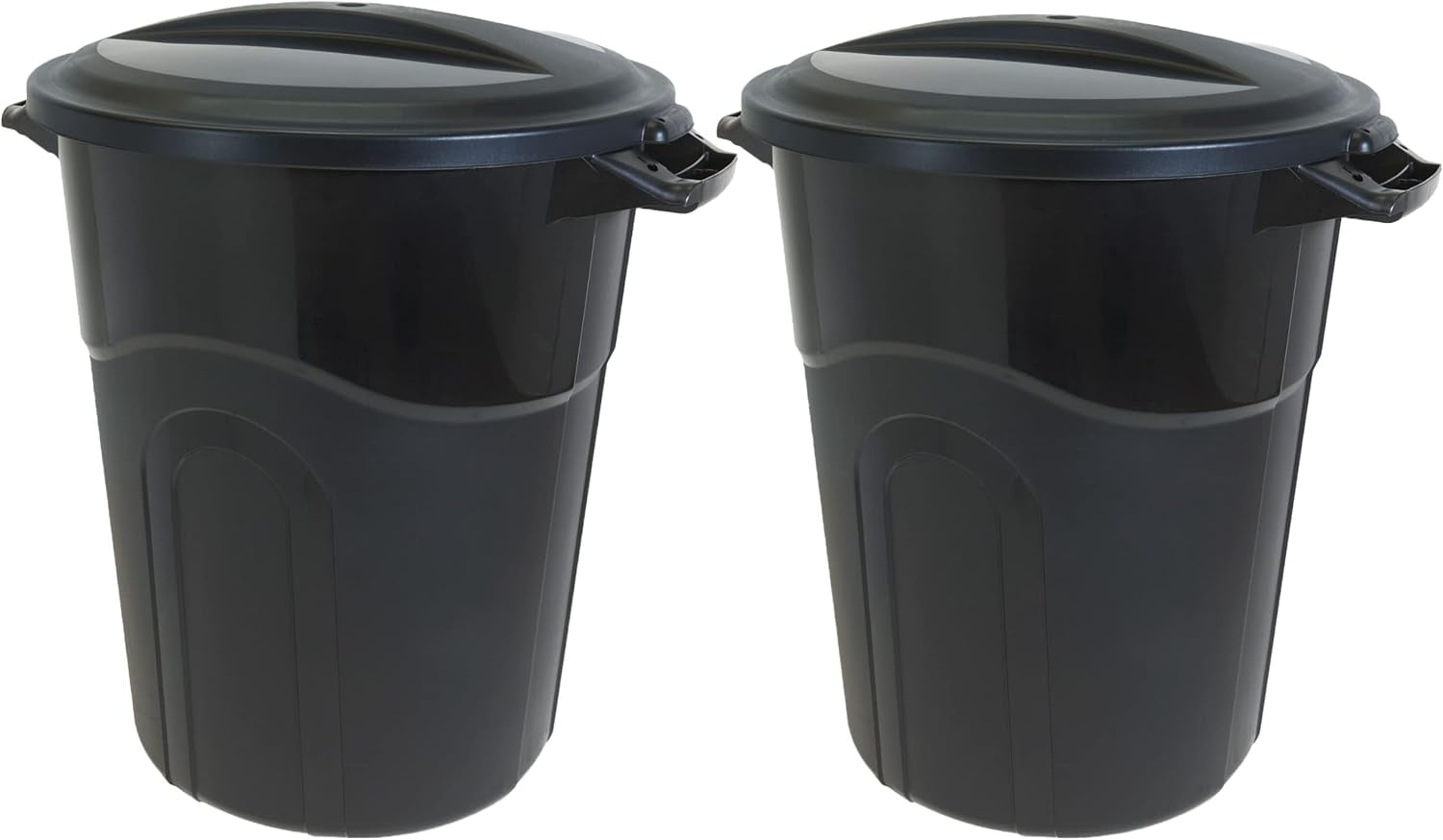 32 Gallon Wheeled Outdoor Garbage Can with Attached Snap Lock Lid and