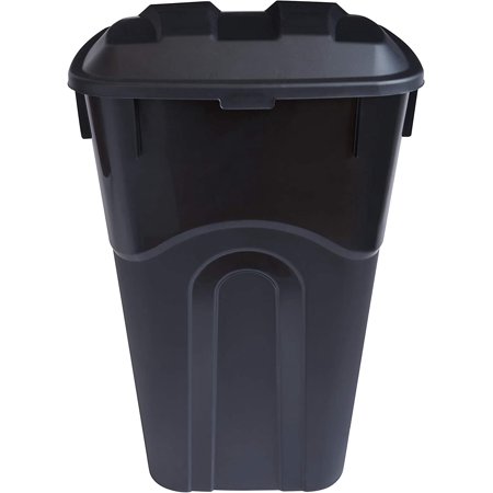 32 Gallon Wheeled Trash Can, Black