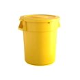 32 Gallon Yellow Round Trash Can with Lid, Ingredient Bin, Wastebasket