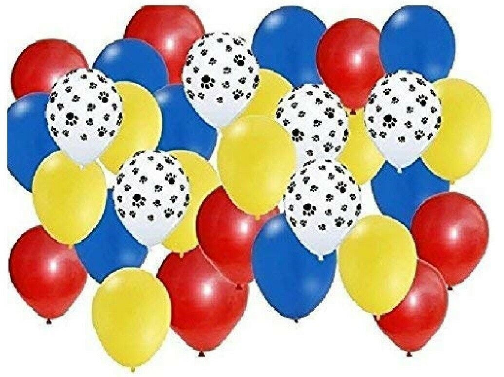 QUALATEX 32 Globos Latex Decoracion Cumpleaos Fiestas Nios Nias Paw Patrol Balloons Red Yellow Blue