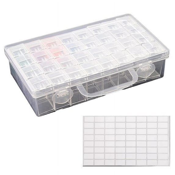 32 Grids Drill Storage Containers, Diamond Organizer Case Embroidery Beads Storage Box with Label