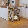 thumbnail image 1 of 32"H 2-Tier Multifunction Carts with Clear Glass for Home Utility Kitchen Mobile Serving Cart., 1 of 5