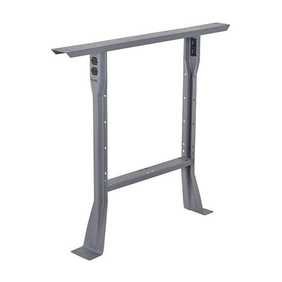 32"H C-Channel Open Flared Fixed Height Leg for 30"D Workbench, 1 Leg, Gray