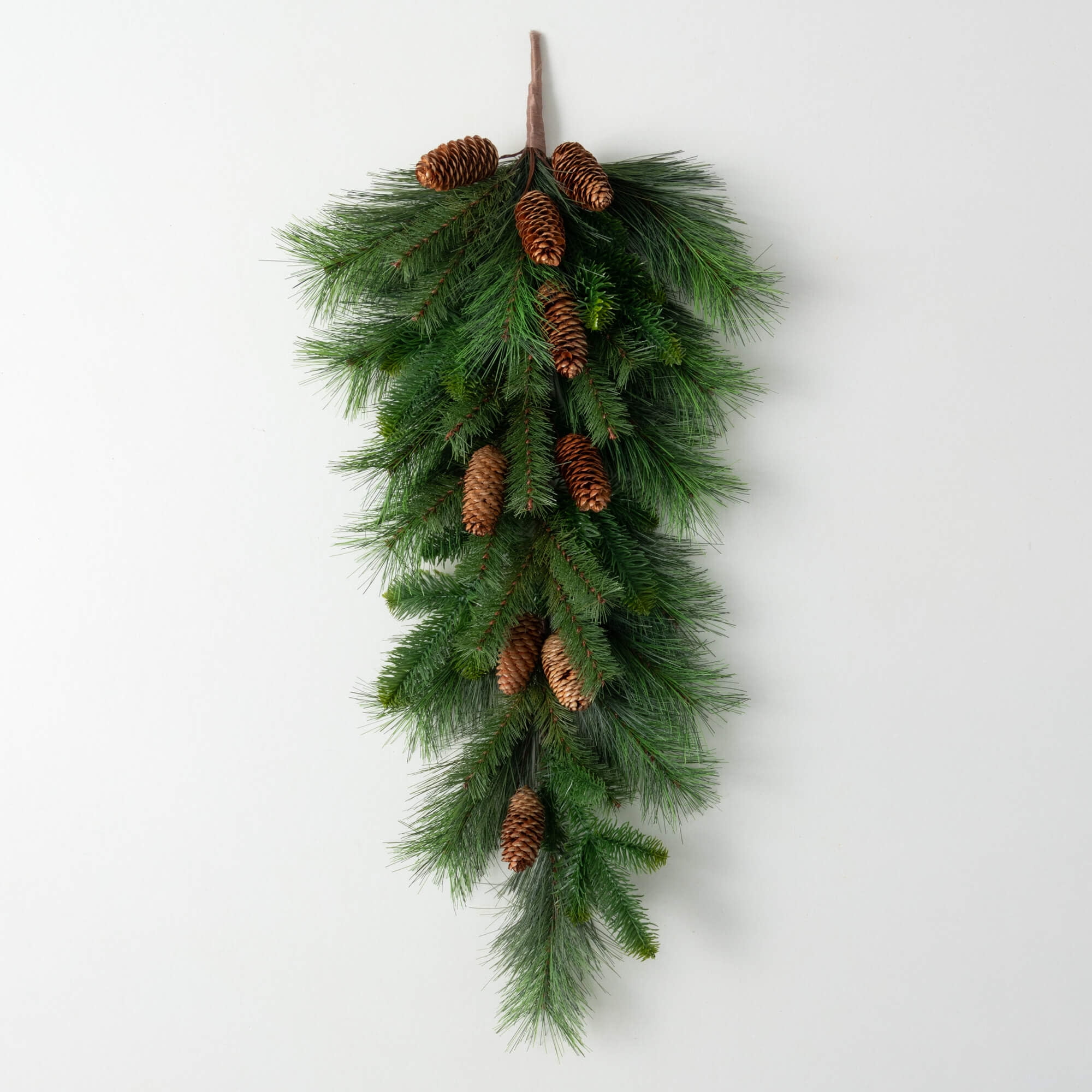 32"H Sullivans Artificial Pine Christmas Swag With Pinecones, Green