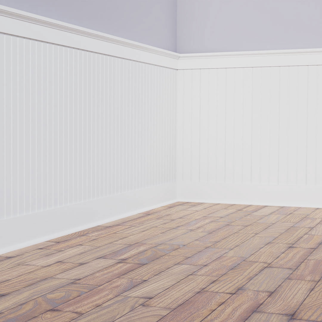 32" Height Deluxe Beadboard 8' PVC Wainscoting Kit, (for heights up to 33-5/8")