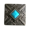 thumbnail image 1 of 32 Hilason 1.25" Antique Silver Turquoise Square Concho Saddle Headstall, 1 of 4